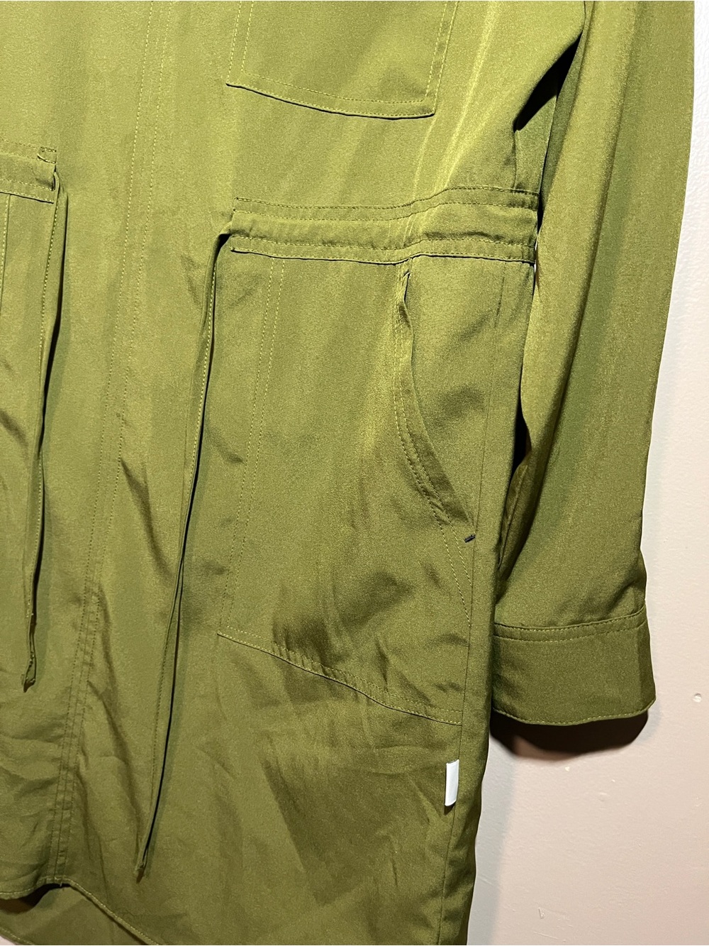 Shore to Summit Avocado Green Utility Shirt Dress Large - Picture 11 of 12